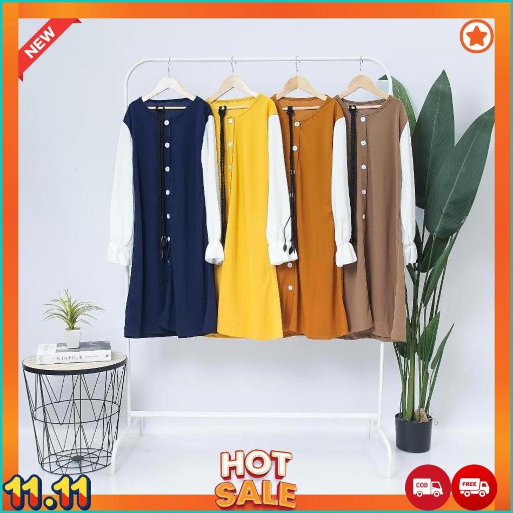 Tunik Anak Tanggung Remaja  Lesley All Size Baby.Cloth Baju Dress  Muslim  Panjang  Atasan Wanita  N