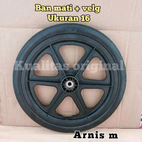 Ban kursi roda travel ban mati + velg racing Ukuran 16,sparepart kursi roda