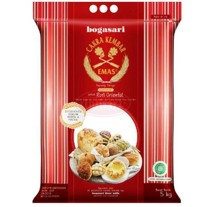 TEPUNG TERIGU CAKRA KEMBAR EMAS ROTI ORIENTAL 5KG / CAKRA MAS ROTI ORIENTAL