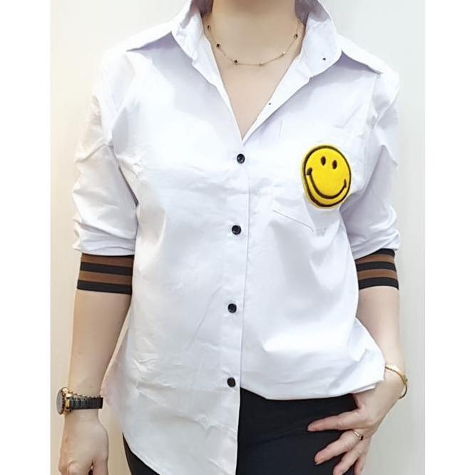 Blouse Wanita Katun Blouse Wanita Katun Stretch Putih - Kemeja Baju Atasan