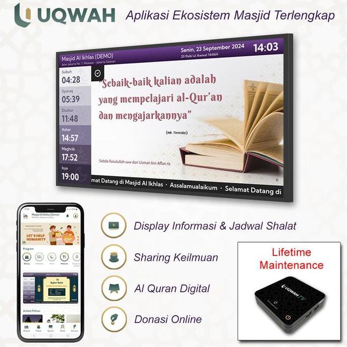 Promo Jam Sholat Digital TV Masjid - Aplikasi Masjid Uqwah TV PS