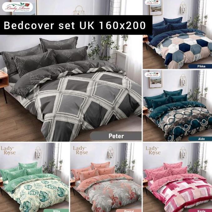 Bedcover Set Ladyrose Uk 160X200X30 / Bed Cover Lady Rose Queen Size No.2 Premium