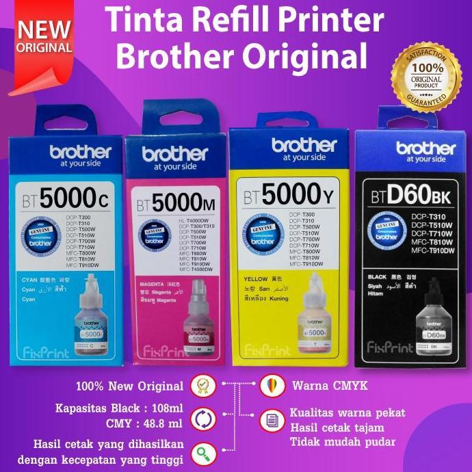 Tinta Original Brother BT5000 BT 5000 Ink Printer DCP-T220 T420W T520W