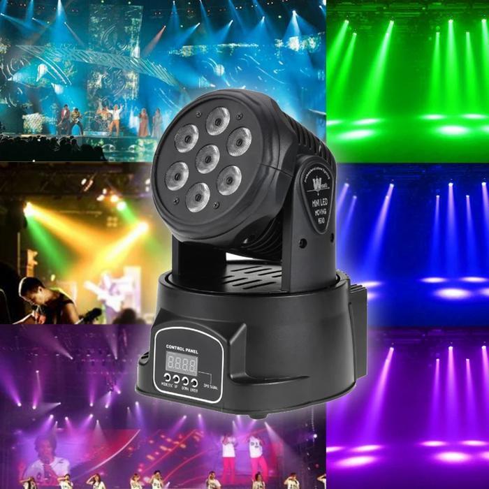 mini led RGB moving head light spot light lampu disko rotasi dmx512PAR