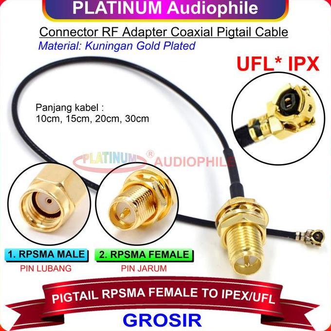Pigtail RP SMA Female to UFL IPX IPEX Konektor Adapter RPSMA Female