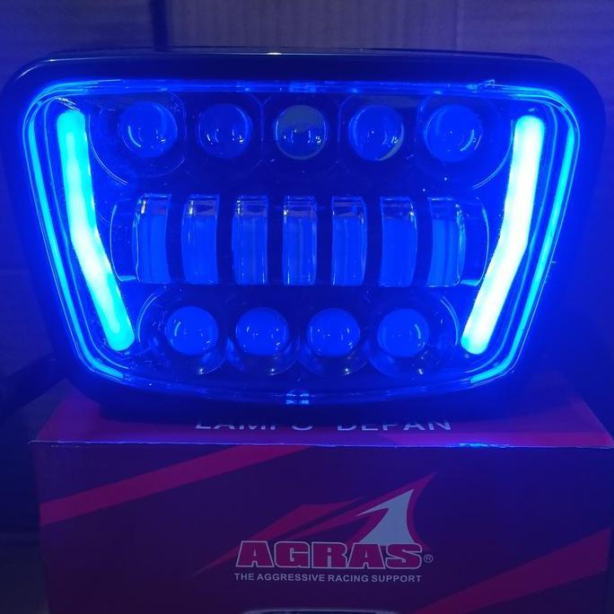 Promo LAMPU DEPAN RX KING NEW OVAL REFLEKTOR HEAD LAMP DEPAN 16 LED KOTAK RX-KING NEW AGRAS SUPER TE