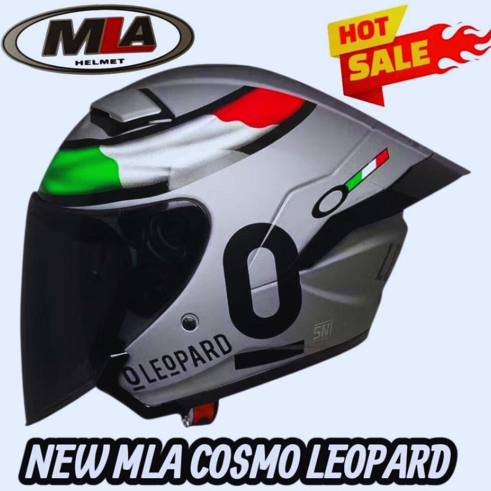 BIG SALE helm MOTIF LEOPARD 100% ORI MLA [ TERMURAH ]  keren berkualitas helm hallf face grey dop