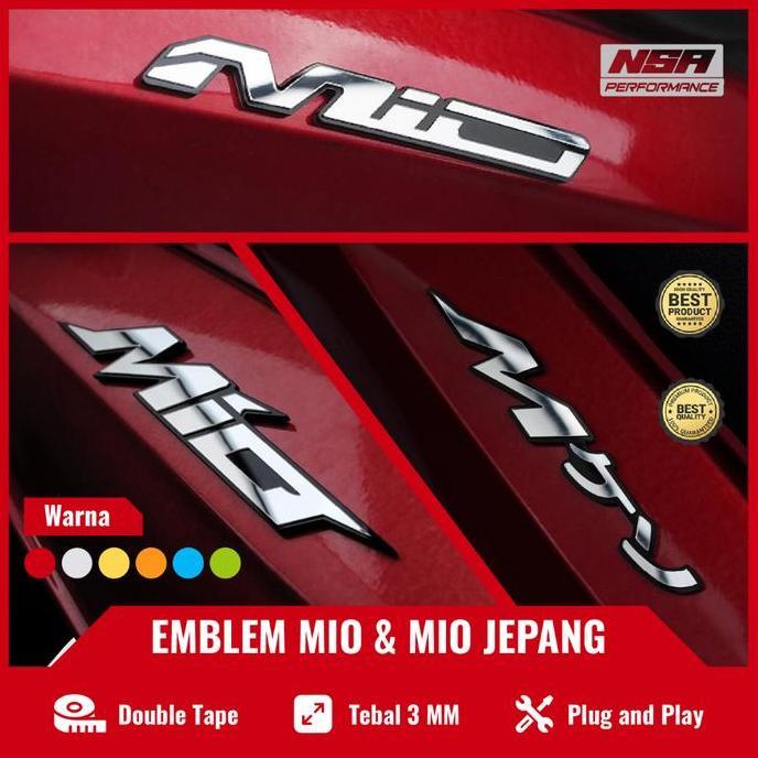 2Pcs Emblem Mio Timbul Emblem Mio Jepang Logo 2PCSS 3D Japan