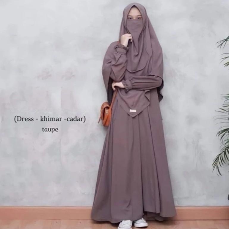 Diskon Araya Set ( Gamis + Hijab + Cadar )/Epic/Gagil/Ninos