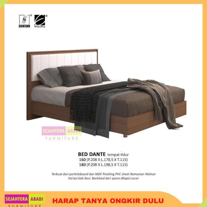 Terlaris Siantano Ranjang Kayu Bed Dante Tempat Tidur Modern Minimalis Divan Dipan Kayu Bed Set 160/