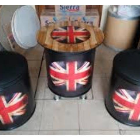 Kursi Bulat Caffe Harga 2 Pcs Tong Kardus Duplex Drum Meja Teras Penyimpanan Baju Galon Serbaguna Be