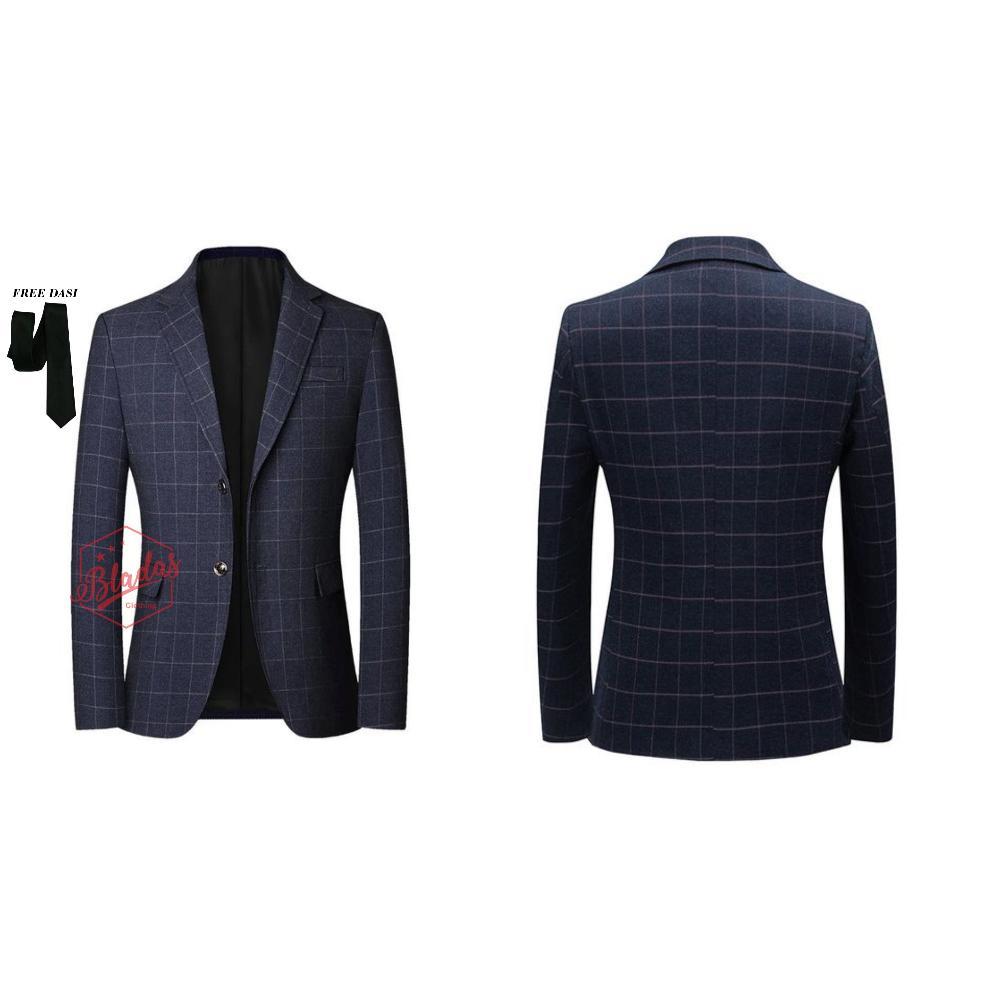 Termurah Jas Blazer Kotak Kotak Pria Blazer Tartan Slimfit Original