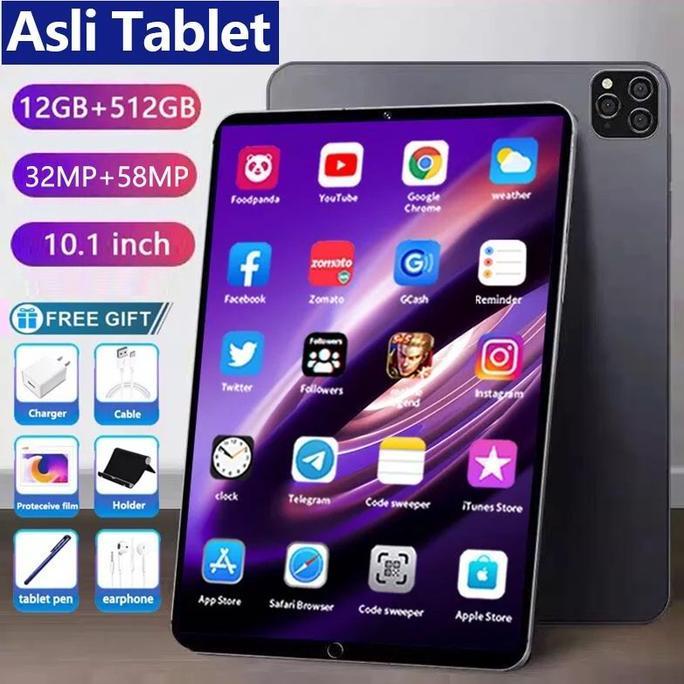 Tablet PC Asli Galaxy Tab Baru 10.1inch 12GB + 512GB Tablet Android