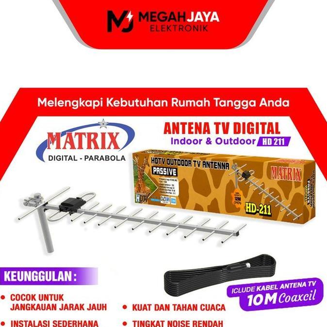 MATRIX ANTENA TV DIGITAL + BOOSTER HD211 / HD 211 / HD-211 (FREE
