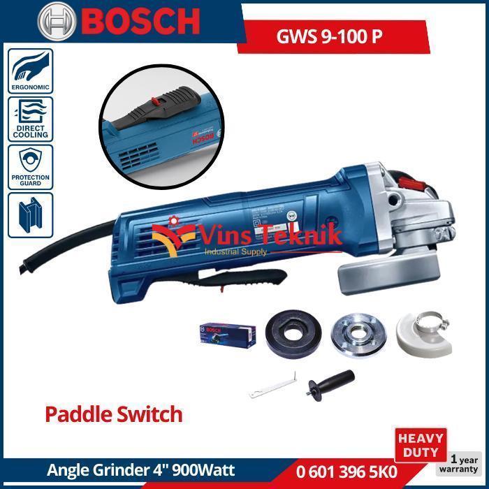 BOSCH GWS 9-100 P Mesin Gerinda Tangan 4inch Angle Grinder GWS9-100P