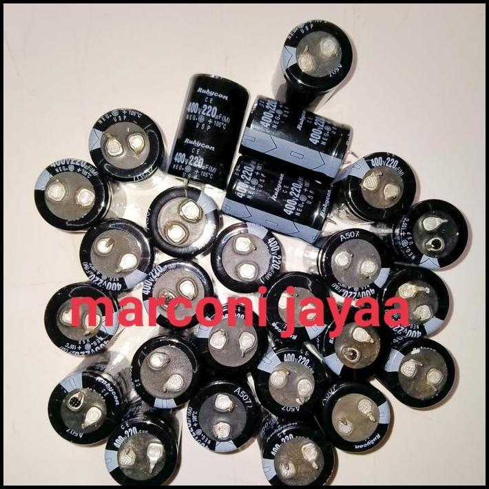 DISKON KAPASITOR ELCO 220UF 400VOLT "RUBYCON 