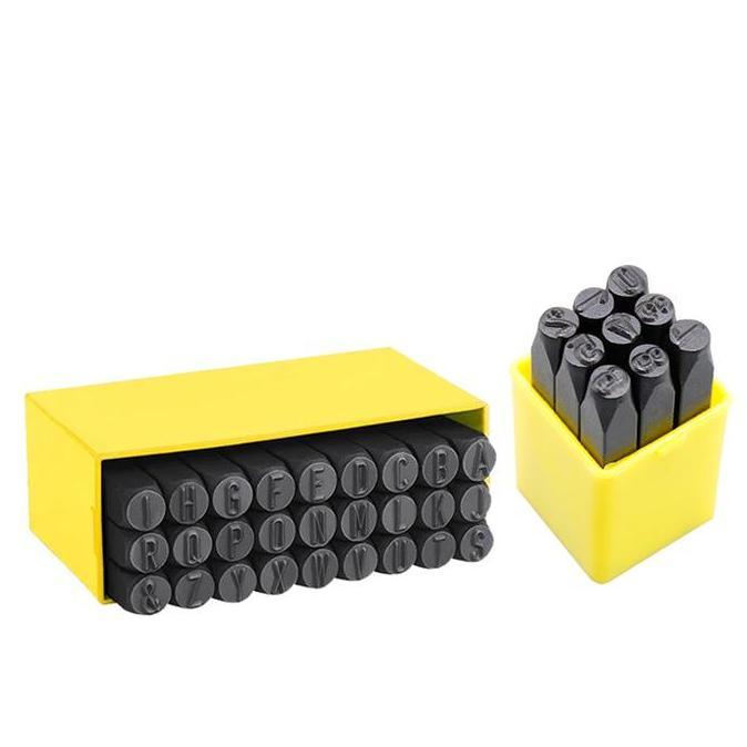 TERBARU 36PCS PAKET ALAT KETOK HURUF DAN ANGKA NOMOR ANGKA DAN HURUF KETOK BESI UKURAN 4MM 6MM 8MM A