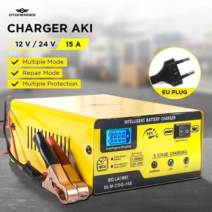 Charger Aki Mobil Motor 12V/24V 15A OTOHEROES - BLM-CDQ-168 TERBATAS