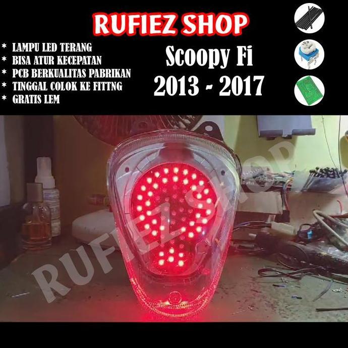 Promo Custom lampu stoplamp running scoopy fi 2013 2014 2015 2016 2017 Diskon