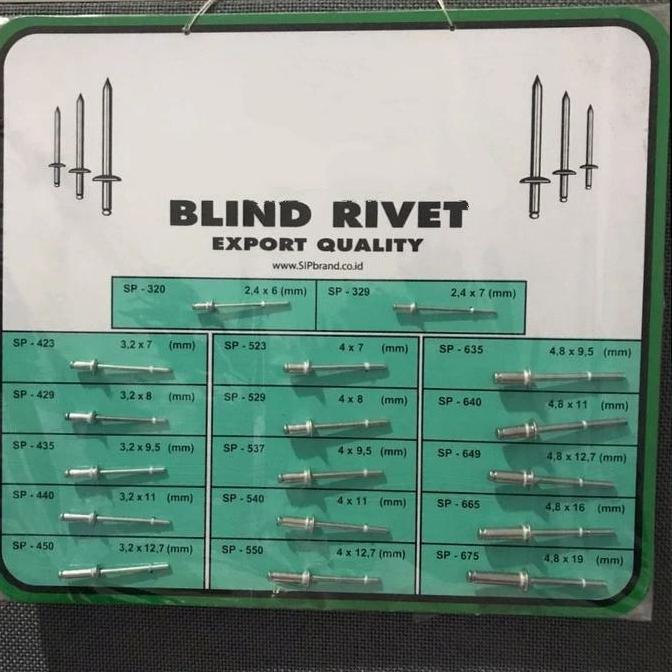 Paku Rivet / Paku Ripet Blind Rivet 537 - 4 X 9.5 Mm Terbatas