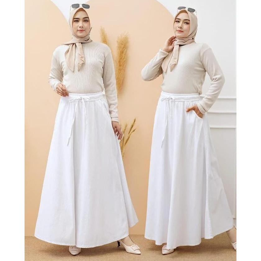 DLINE Rok Panjang Jeans Polos Long Skirt Amber Denim Fit Maxi Wanita Maxi Wanita Simple Casual trend