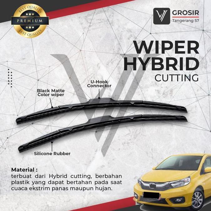 WIPER MOBIL BRIO HYBRID ECO / WIPER HONDA BRIO HYBRID 2 PCS BEST QUALITY