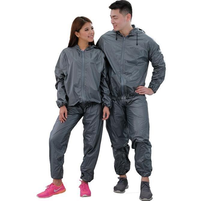 Tensione- Happyfit - Baju + Celana - Sauna Suit With Zipper & Hood - Baju Sauna - Tracksuit (Availab