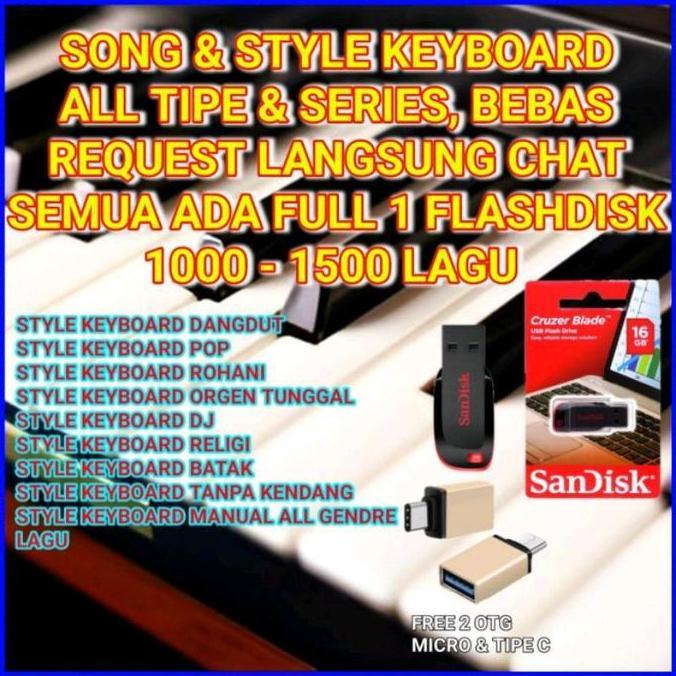 Bst Ready Flashdisk 16Gb Isi Style Dan Midi Song Keyboard-Flashdisk Style Keyboard Yamaha-Flashdisk 