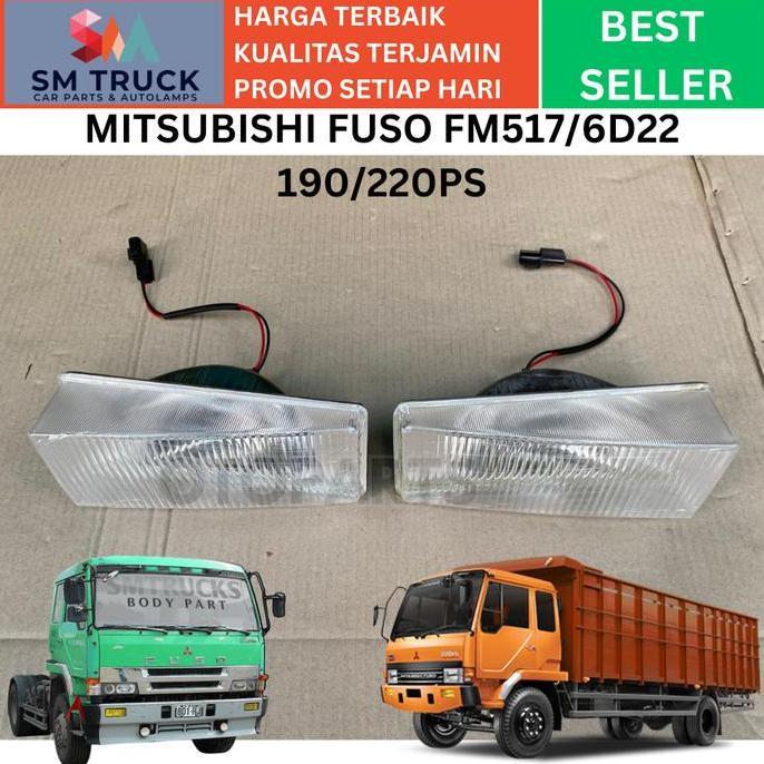 (Made In Japan) Lampu Palang Bumper Bemper Fog Lamp Fuso Ps 190 220Ps 6D22 6D40 8Dc Clear Putih Prem
