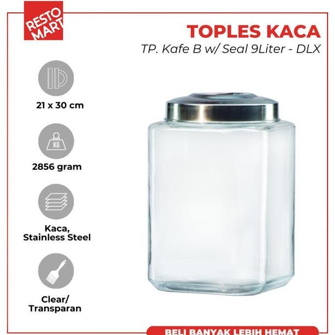 Toples Kafe B Seal Dlx 9 Litter Kaca (1633124)
