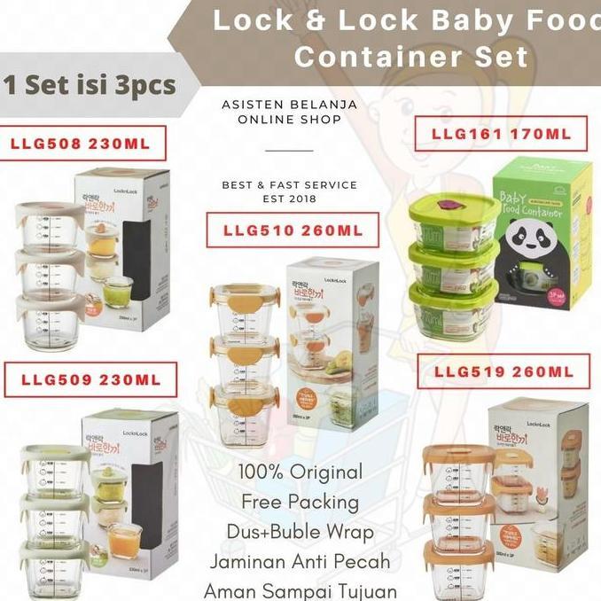 LOCK&LOCK LockNLock n Baby Food Glass Container Storage Wadah Mpasi