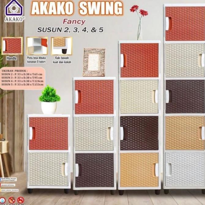 Rak Buku Plastik/Lemari Buku Plastik/Rak Serbaguna Akako Swing Baru
