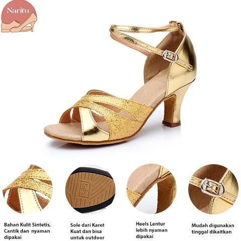 terbaru naritu women - laurel dance heels / latin dance / line dance shoes