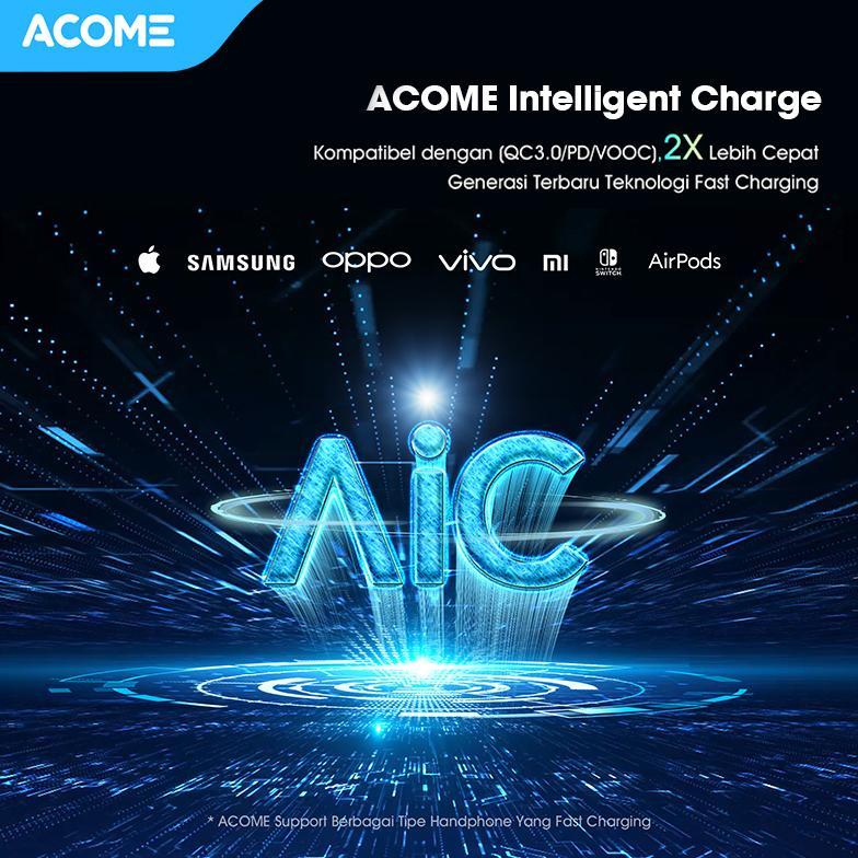 Cuci Gudang Acome Powerbank Pb 10000Mah 2.1A Dual Port Micro & Type-C Powerbank Travel Friendly Orig