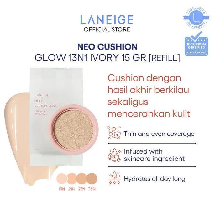 SALE - LANEIGE NEO Cushion Glow Refill 15gr - Mencerahkan, Wajah, Cushion