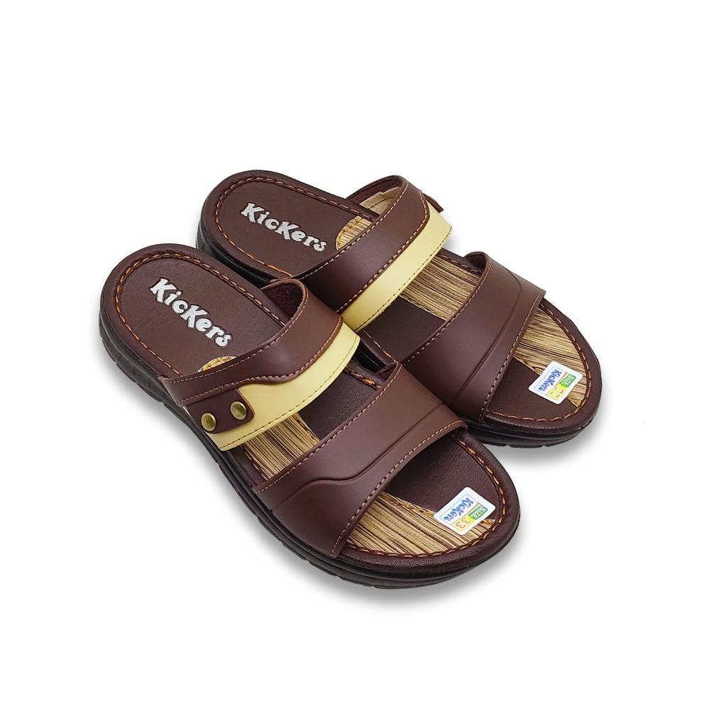 DISKON SANDAL SELOP ANAK COWOK KULIT  KICKERS CASUAL