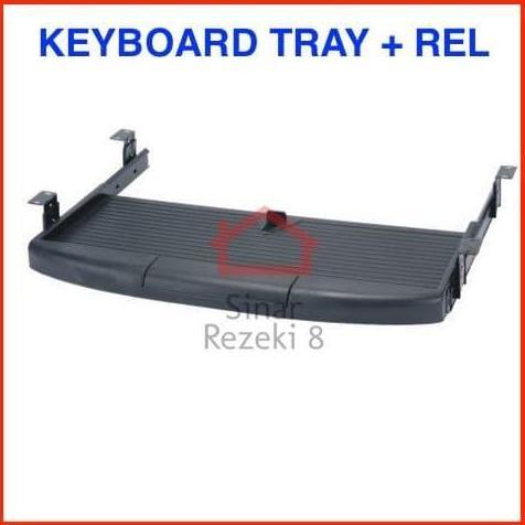 TERBARU RAK KEYBOARD TRAY REL LACI TEMPAT TATAKAN KEYBOARD MEJA KOMPUTER