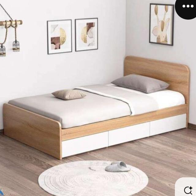 dipan tempat tidur 120x200 laci kayu mahagoni