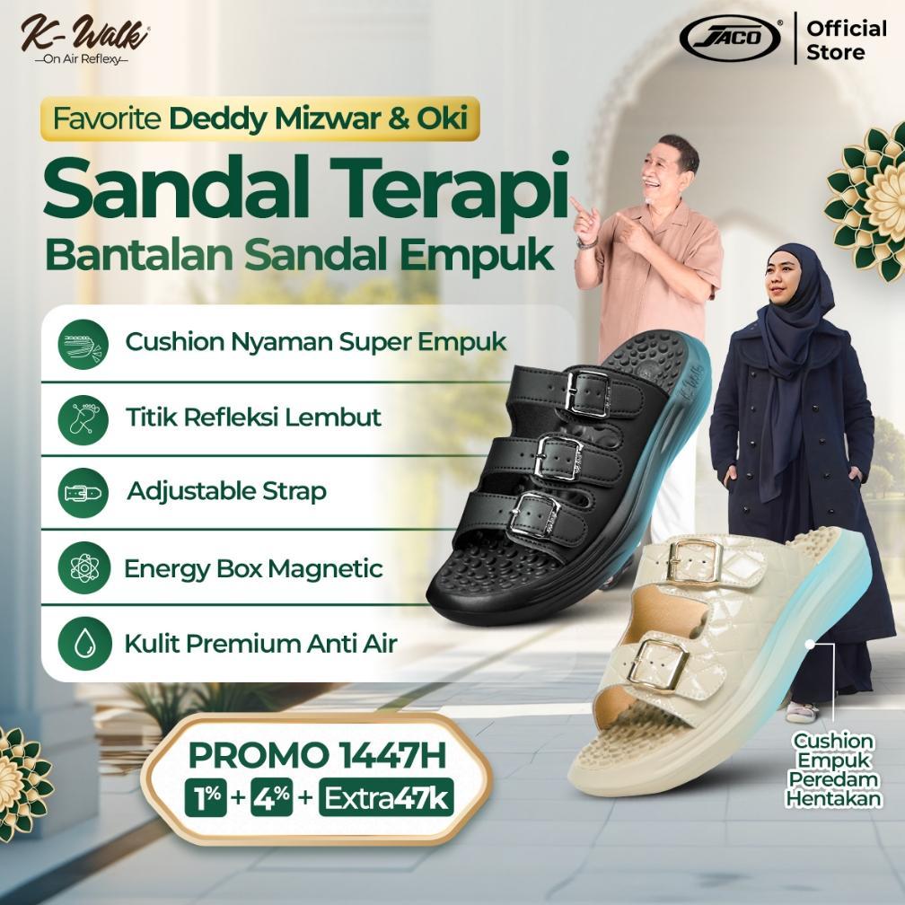 (Terbaru) K-Walk Series Sandal Kesehatan Terapi Refleksi  K Walk Sandal Cushion Empuk Bantu Redakan 