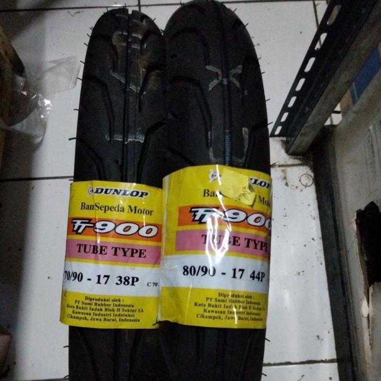 PAKET SEPASANG BAN DUNLOP TT900 - TUBE TYPE (70/90 - 80/90 - 90/90 RING17) RING 17 BAN SET LUAR MOTO