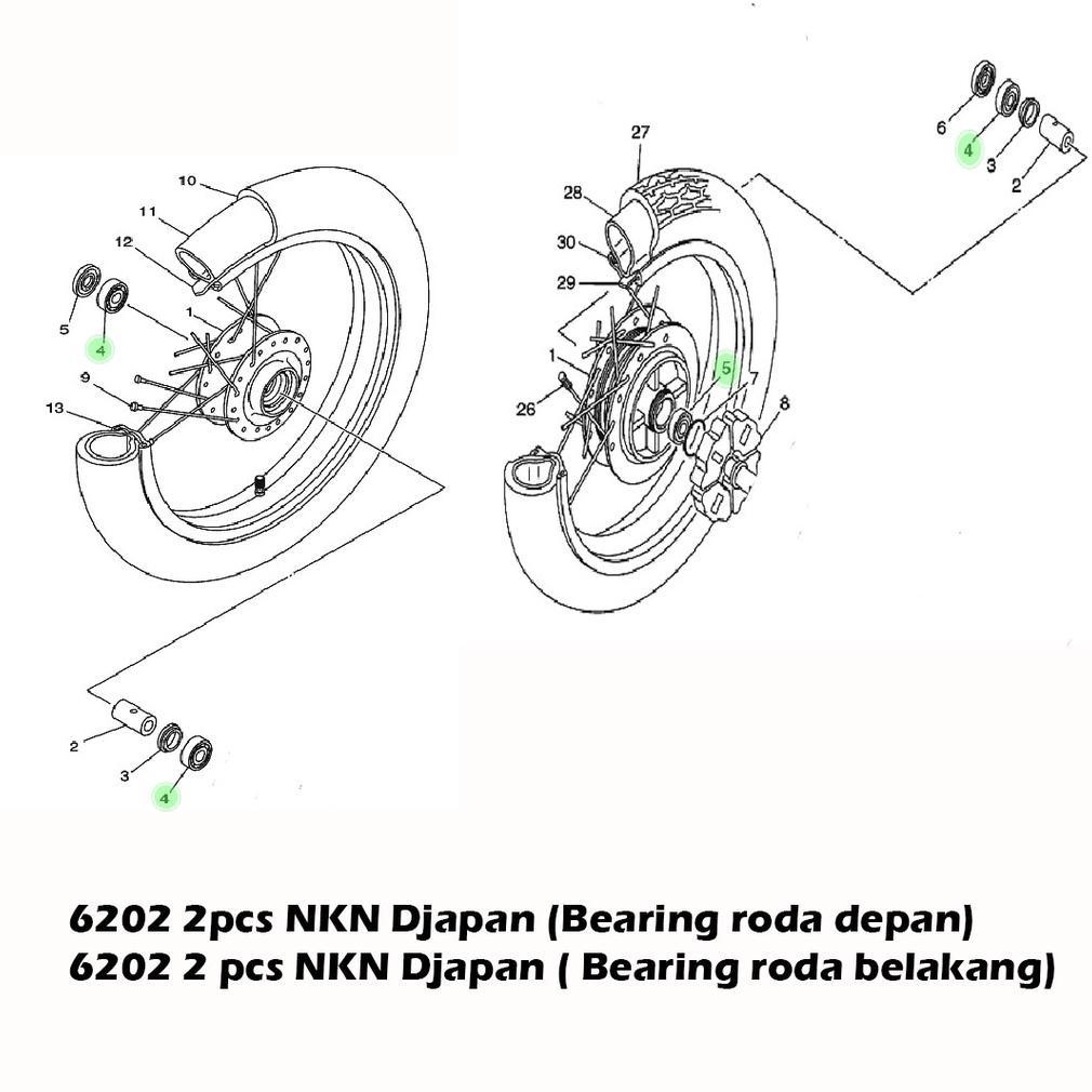 Bearing laher roda depan dan belakang RX-King & Bearing laher roda depan belakang dan bearing gear R
