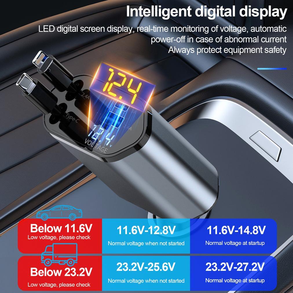 Hot Deals Furintama Car Charger Mobil 4 In 1 Port Usb Ios Android 120W