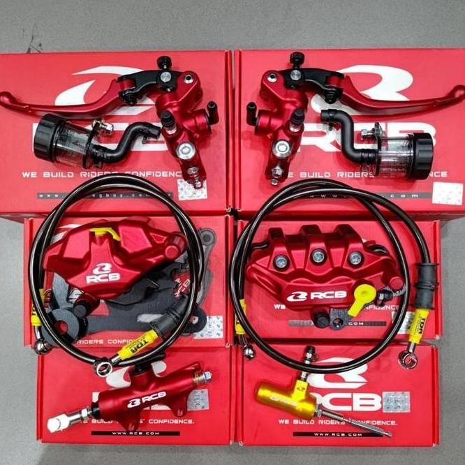 Paketan Master Rem RCB Stut kopling Hidrolik S1 Radial 14mm kanan kiri Tabung + Kaliper RCB S Series