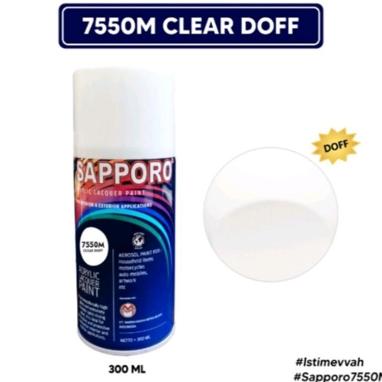 Saporo SAPPORO 7550M Clear Doff 300ml Pernis Dof Dop 7550 M Cat Semprot Spray Paint Motor Pilok Pilo