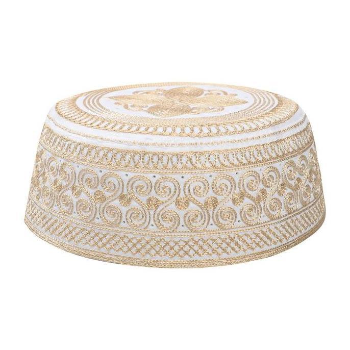 MAQIMUD Kopiah Haji Motif Bordir Topi Haji Pria Peci Kopiah Haji Madinah Peci Sholat Topi Arabian