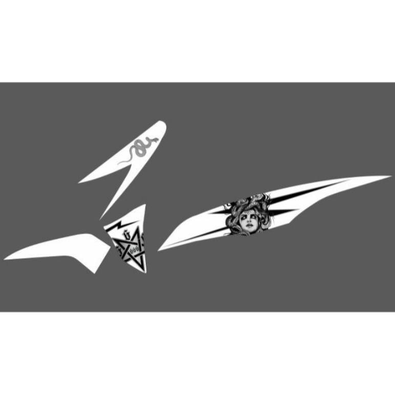 strig Sticker Beat pop transparan custom motif Medusa 666