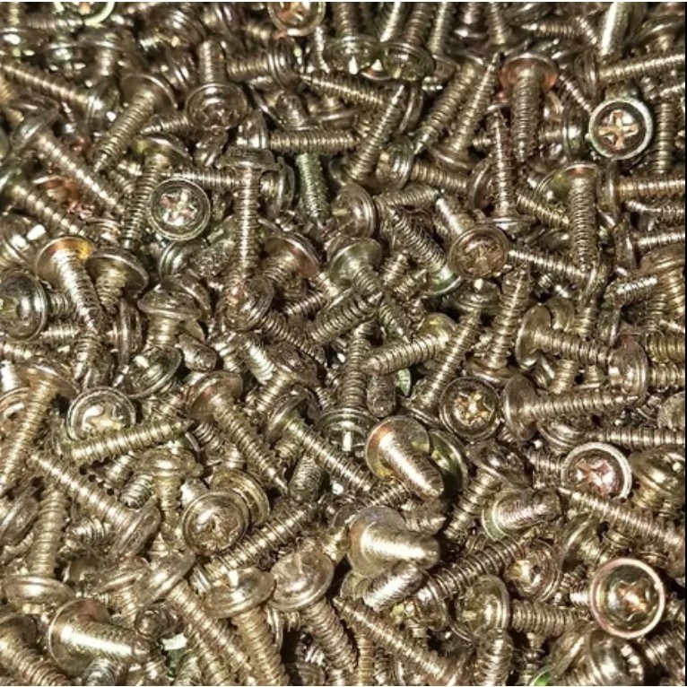 Sekrup Baut Transistor Final Toshiba Hitam Putih Antik Kuning Cincin 100Pcs