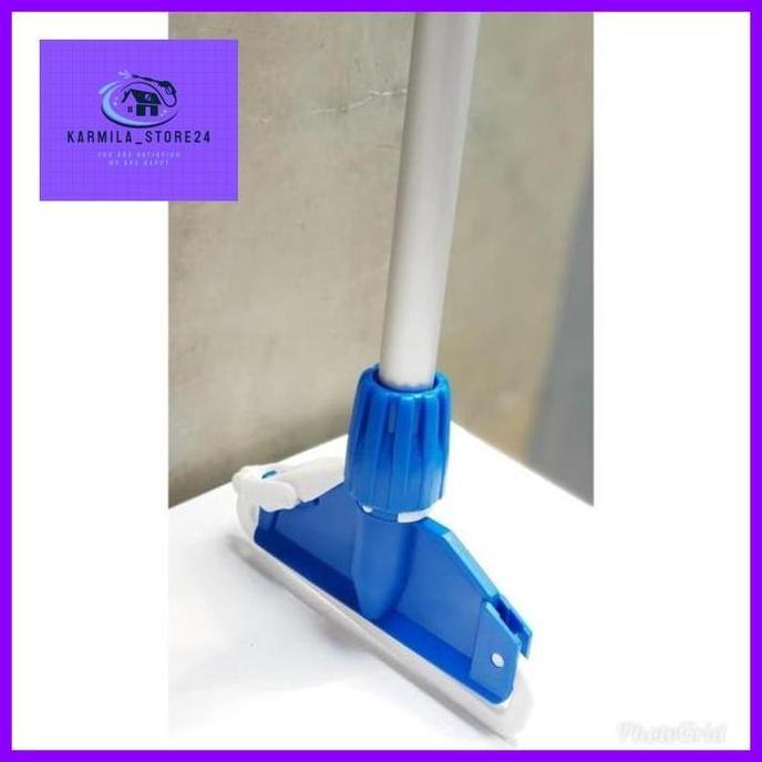 Stick mop aluminium (tongkat pel) + alat pel jepit