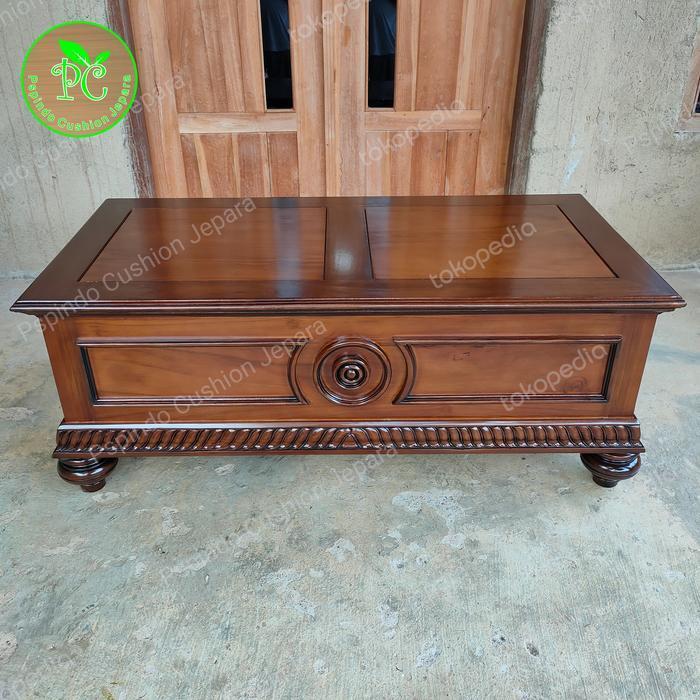 Meja Tamu Jati ukir Mewah,meja tamu jati klasik laci,meja tamu murah