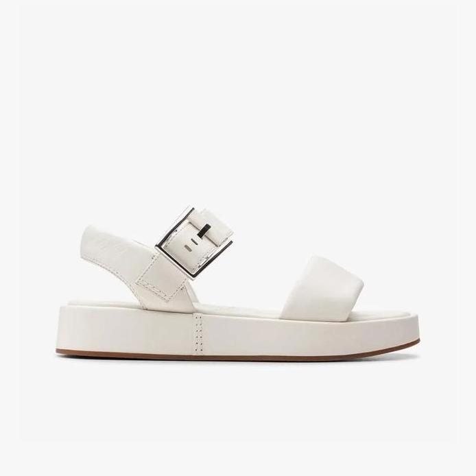 Ready CLARKS Alda Strap Original Sepatu Sandal Wanita Leather - Off White